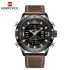 NAVIFORCE NF9153 Watches for Men Dual Display Digital Alarm Clock Fashion Leather Sport Waterproof Wristwatch